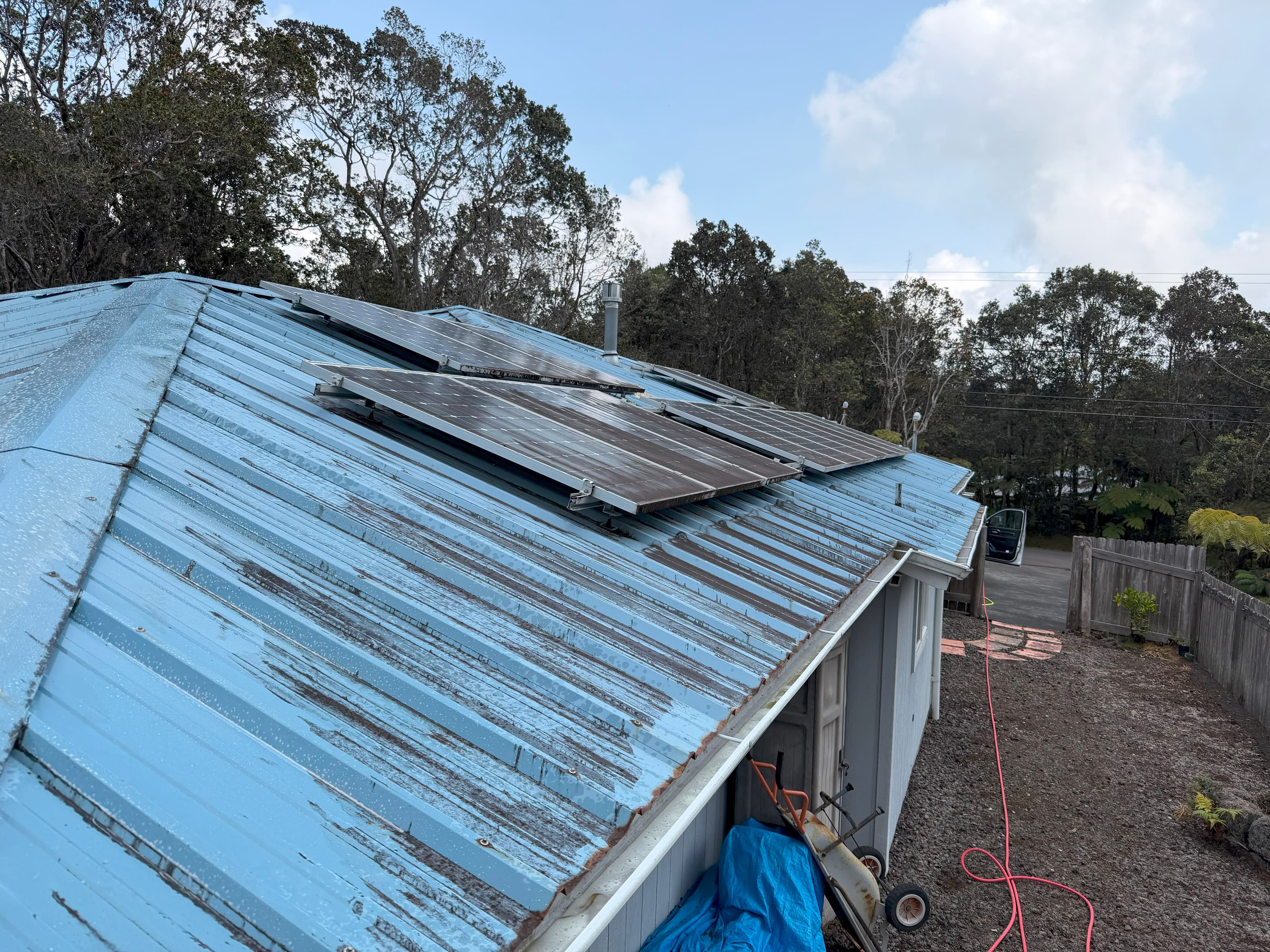 Property before exterior cleaning on Big Island Hawaii